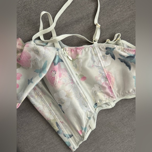 Victoria's Secret Floral Satin Crop Top - Picture 3 of 7